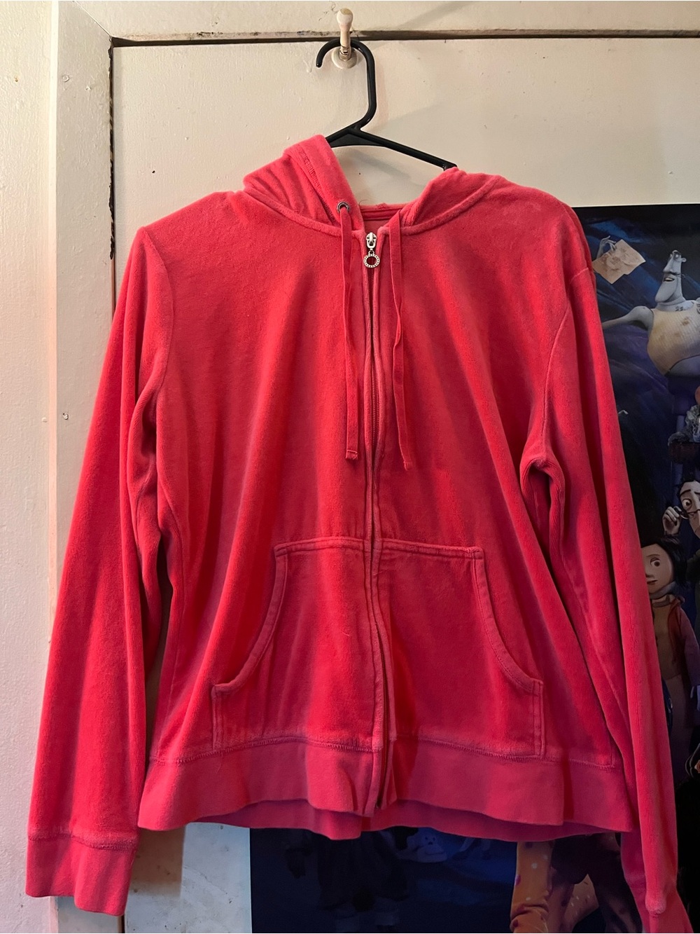 Women's Hot Pink Zip-Up Hooded Jacket